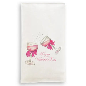 Valentine's Day Champagne Tea Towel