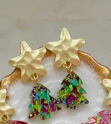 Christmas Tree Earrings, Christmas Jewelry