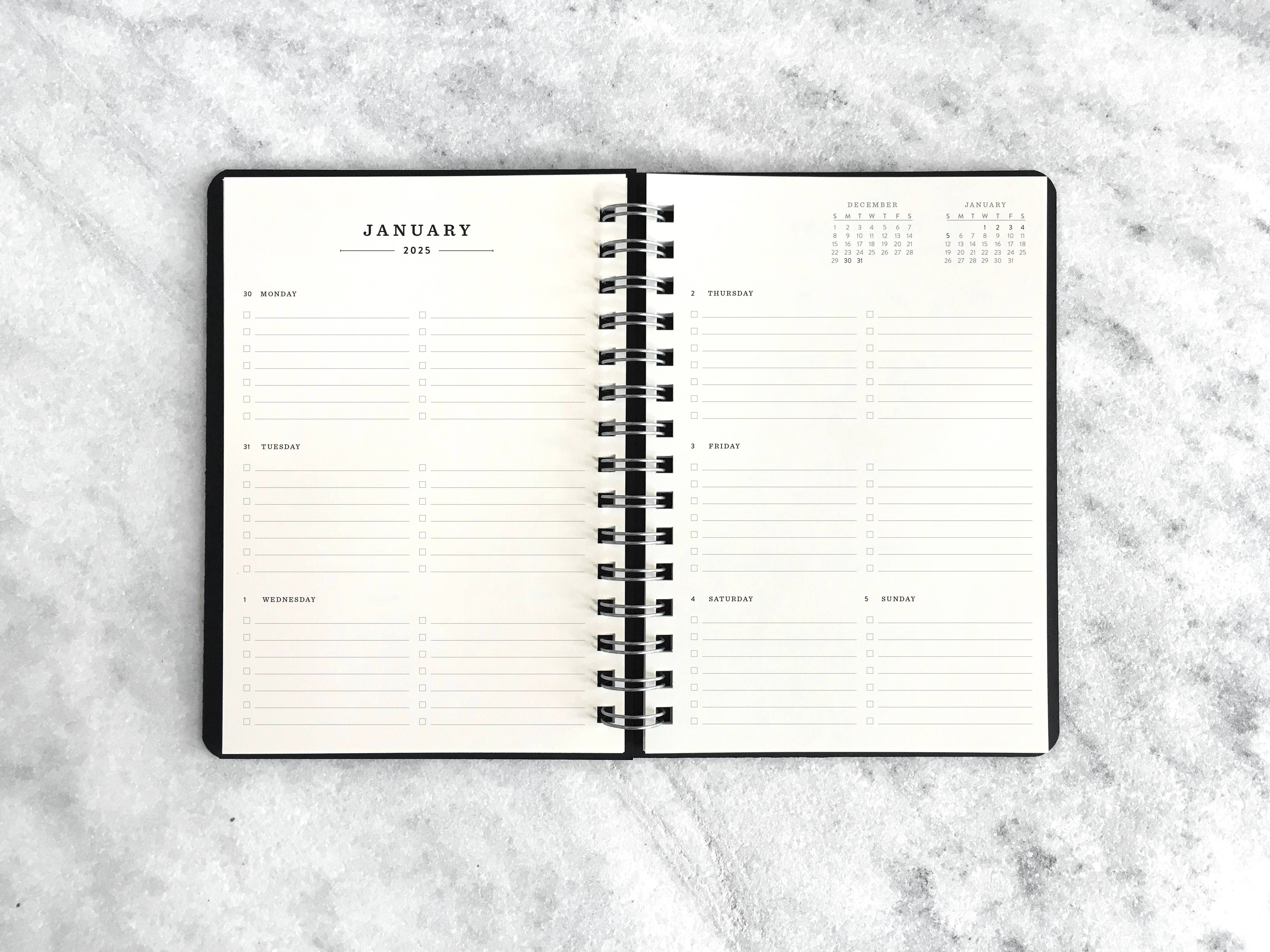 2024-2025 Planner | "24|25" Hard Cover, black cover