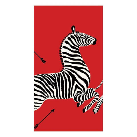 Zebra Guest Towel - Red