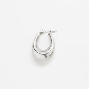 Silver Oval Hoop Earrings - Summer Jewelry