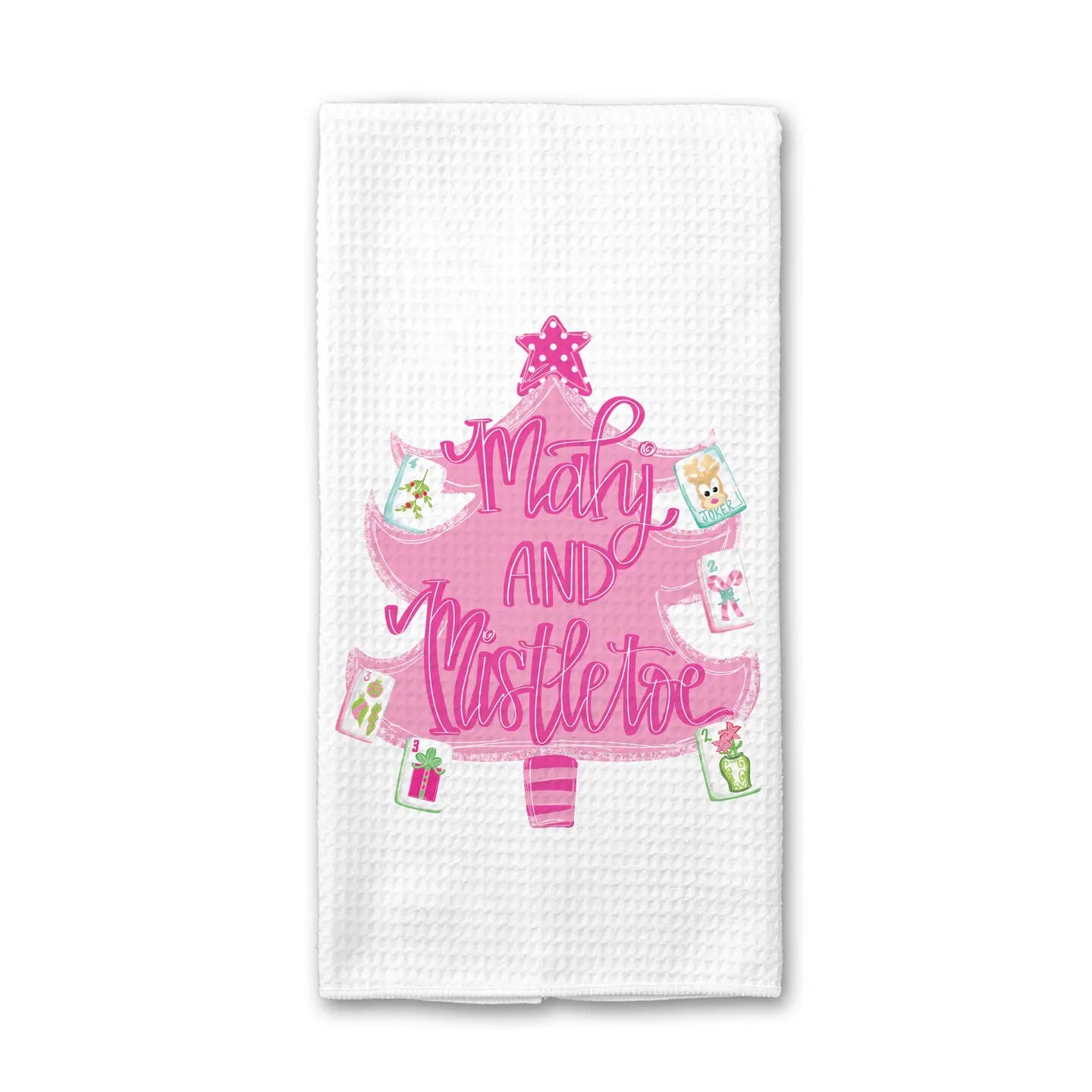 Christmas Tree Mahjong Tea Towel