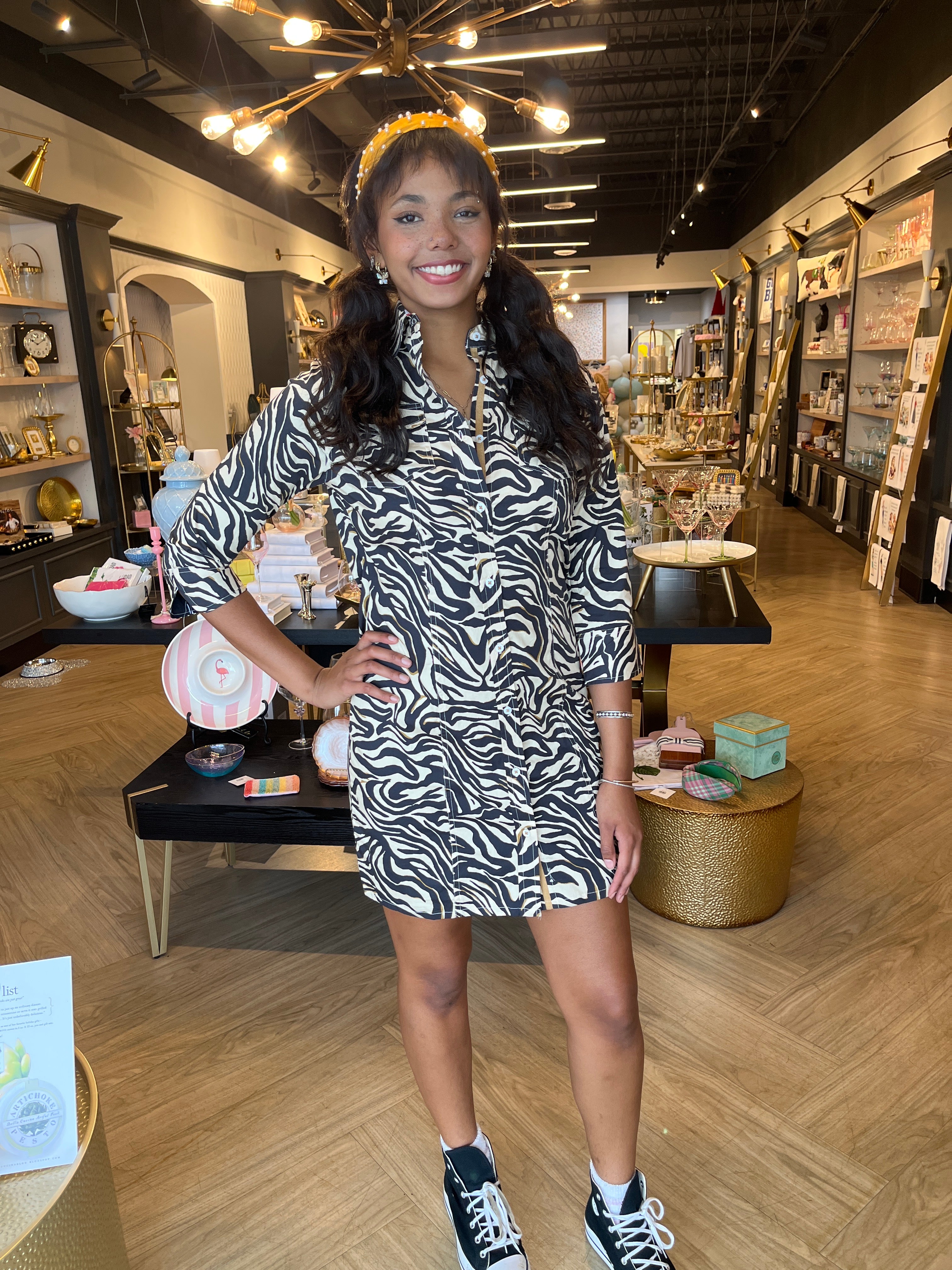 Black and White Zebra Chatham Dress