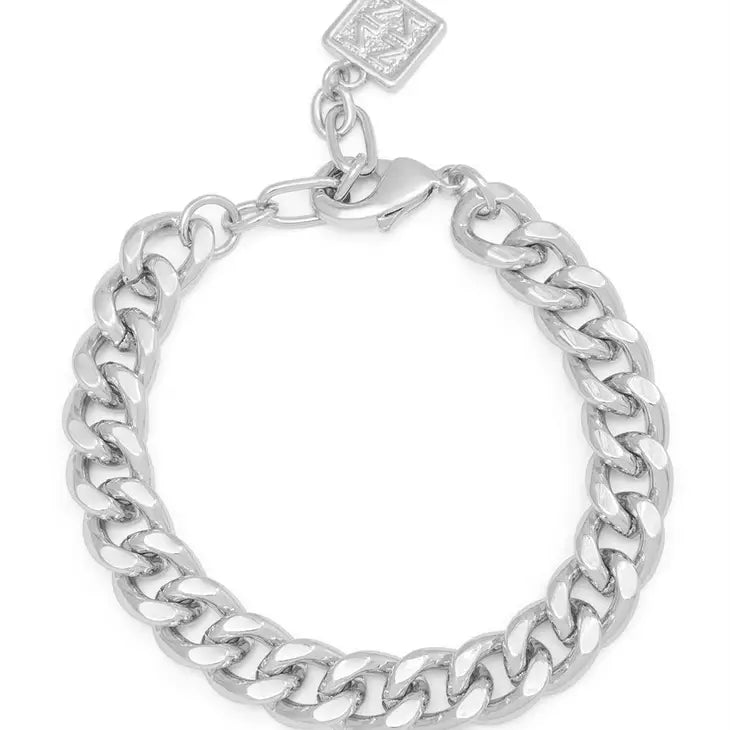 Silver Mini Curb Chain Collar Bracelet