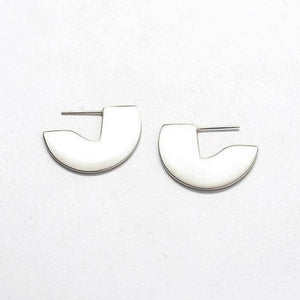 Silver Geometric Mini Semi-Circle Stud Earrings