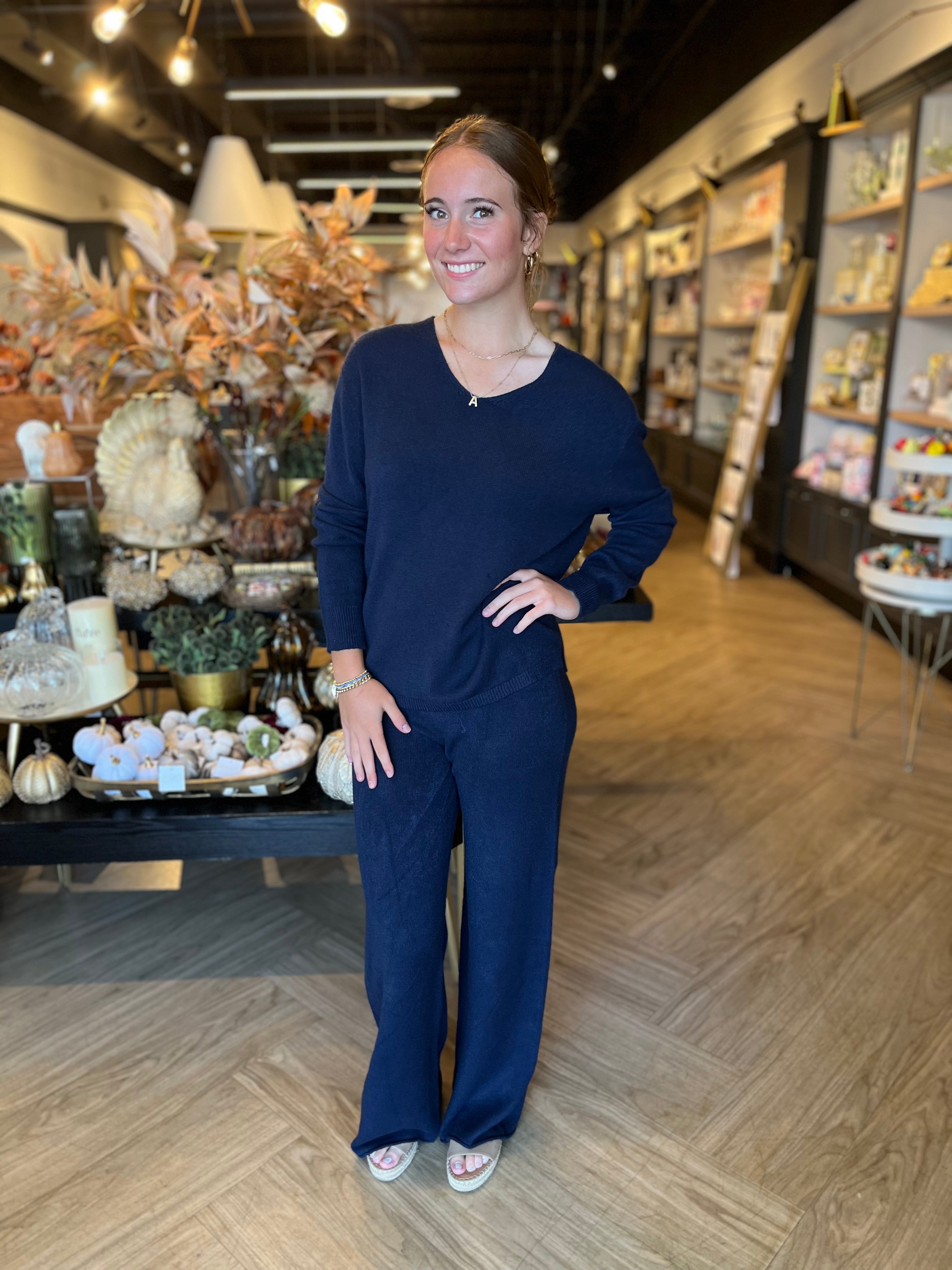 Ivy Navy Knit Sweater