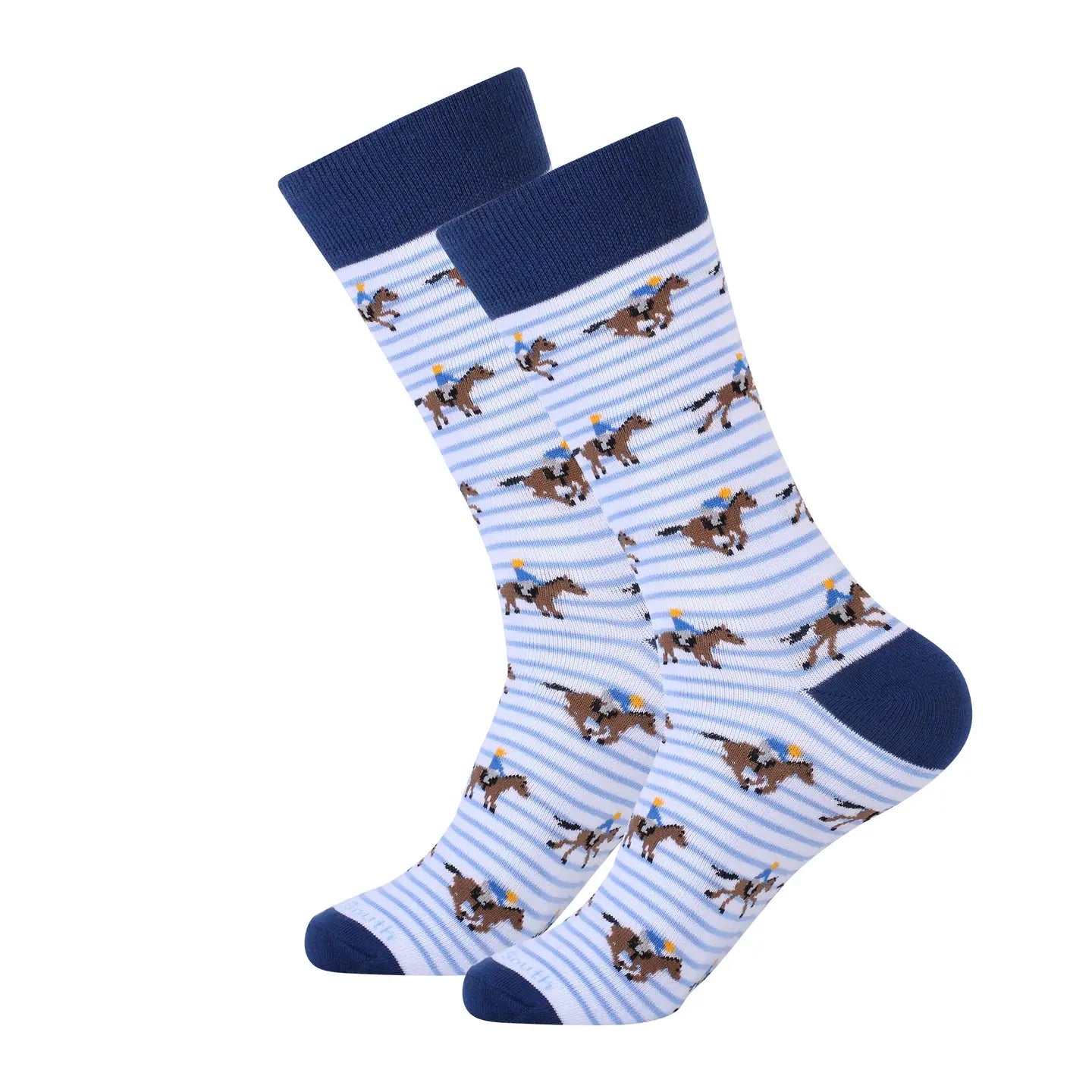 Blue Stripe Horse Racing Socks