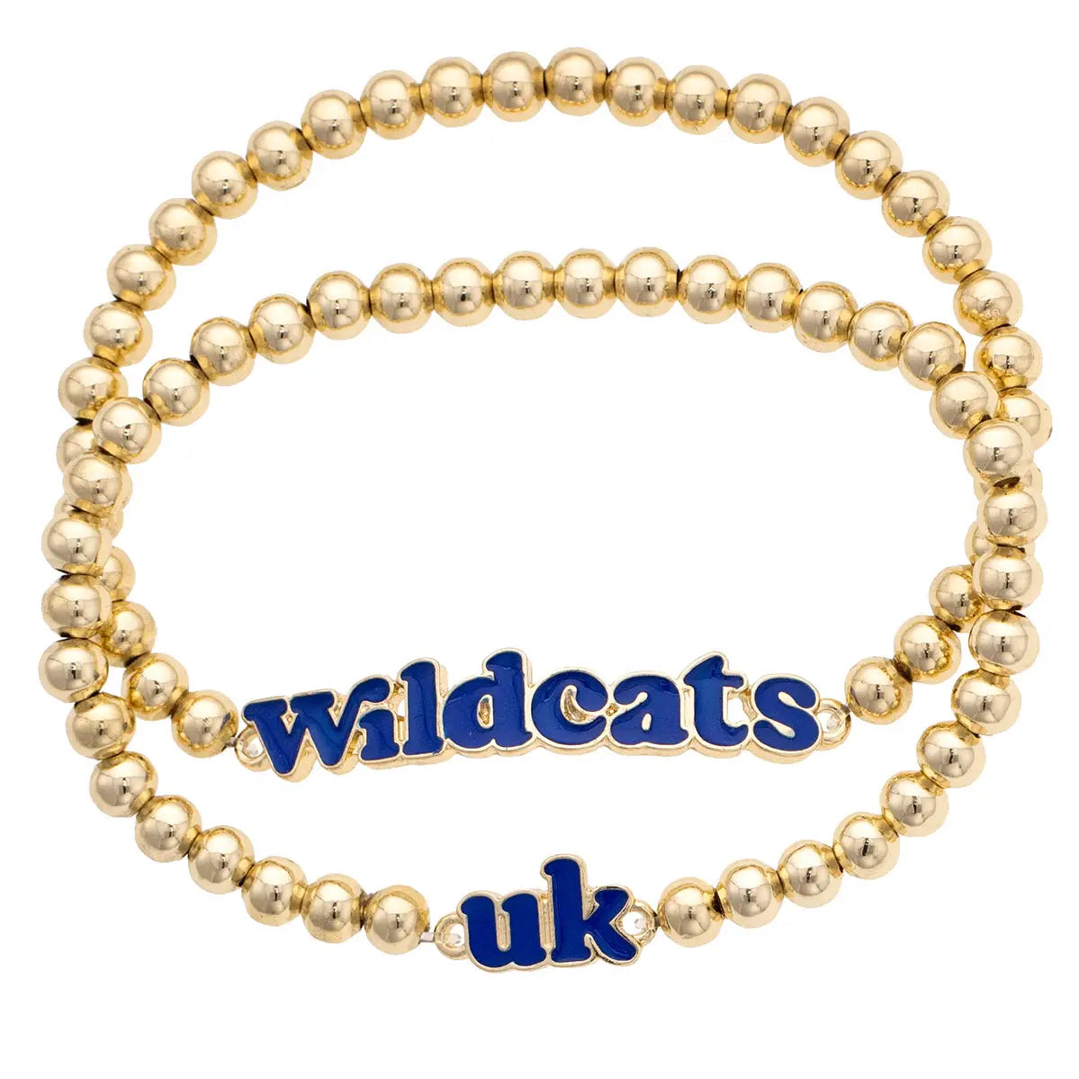 Kentucky Wildcats Slogan Ball Bead Bracelet Set of 2