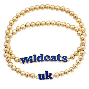 Kentucky Wildcats Slogan Ball Bead Bracelet Set of 2