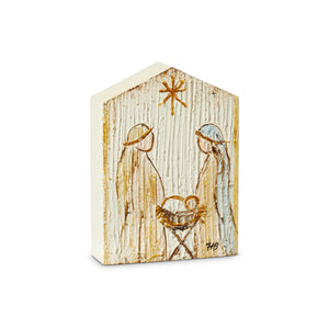 7.75" HOLY FAMILY TEXTURED BLOCK