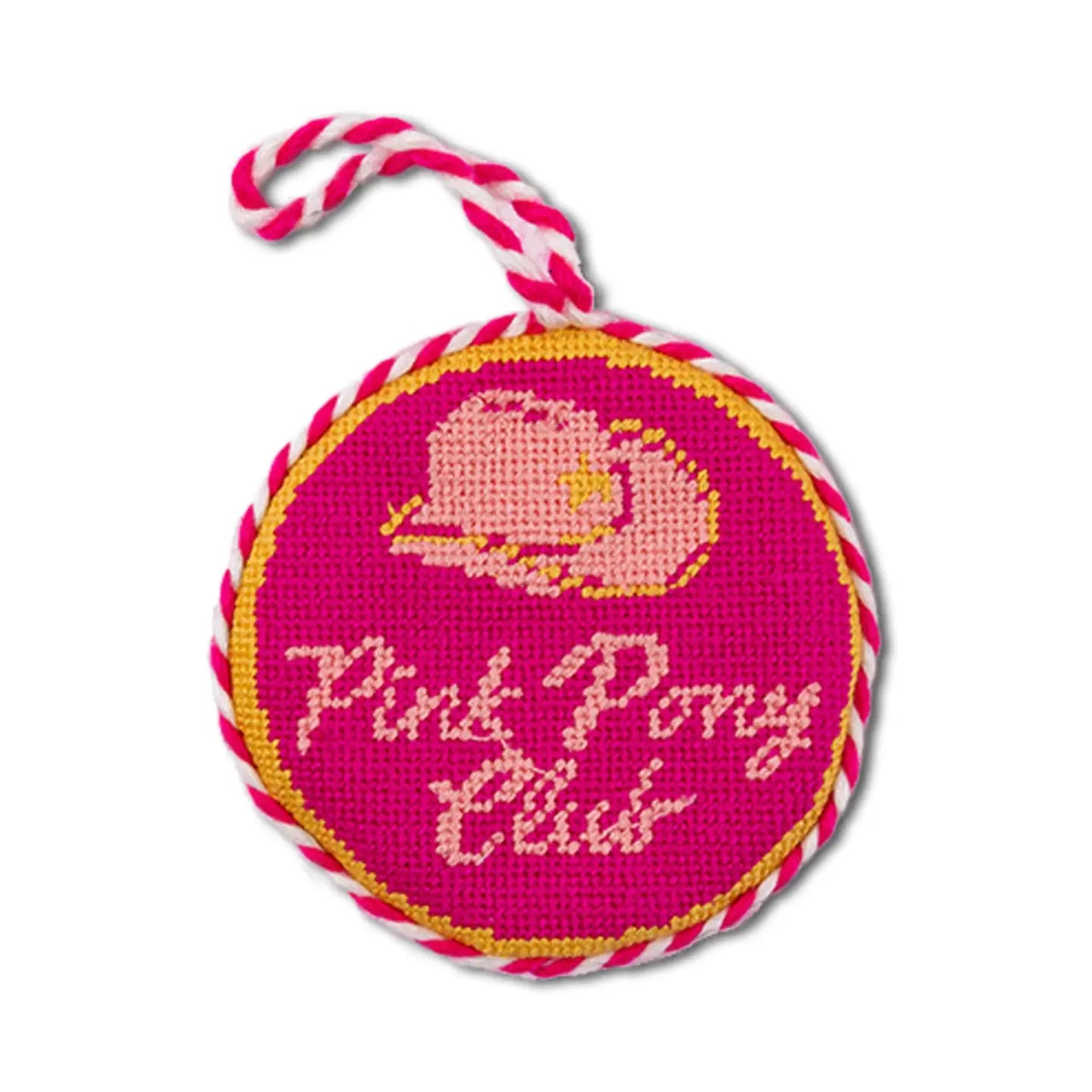 Needlepoint Ornament - Pink Pony Club
