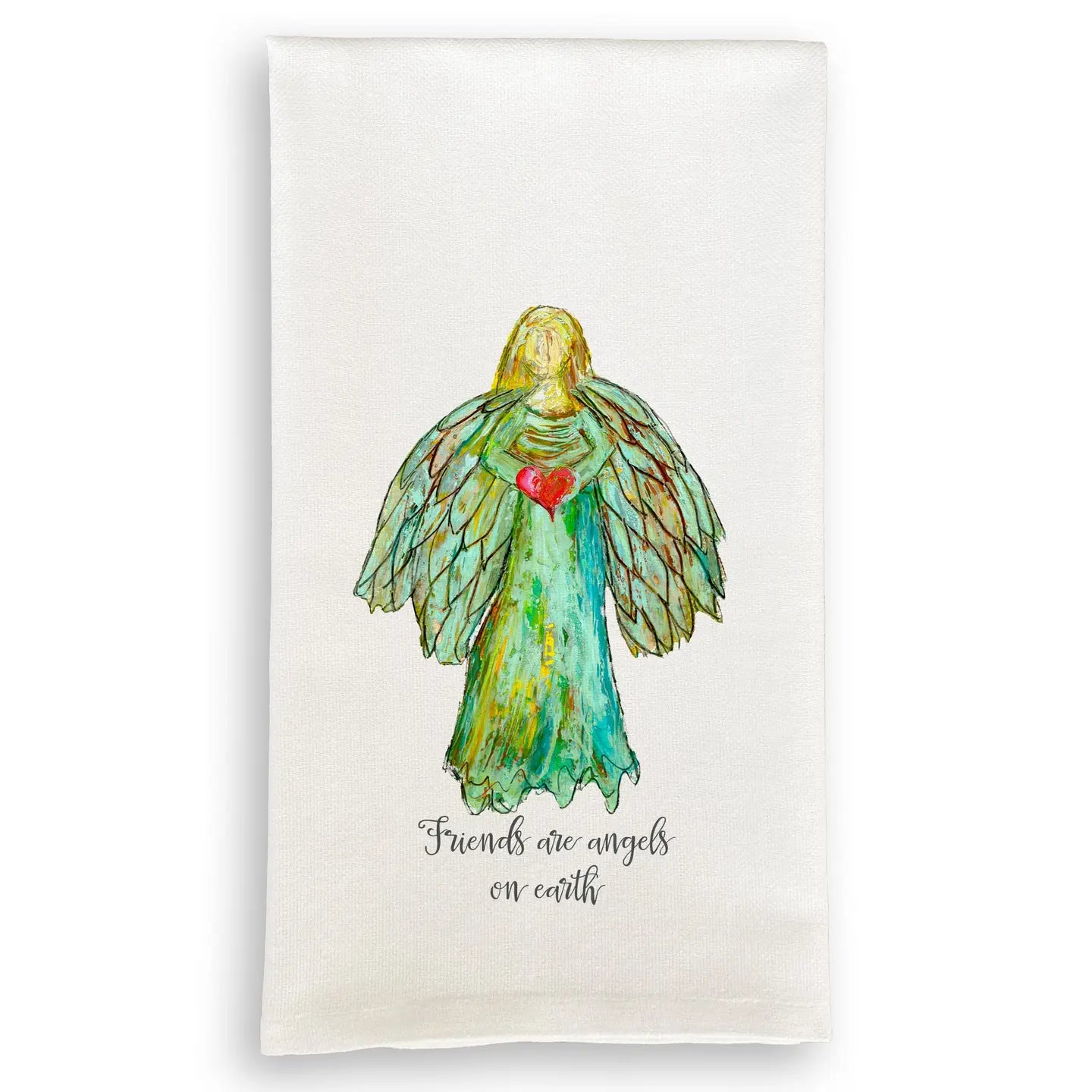 Colorful Angel with Heart - Tea Towel