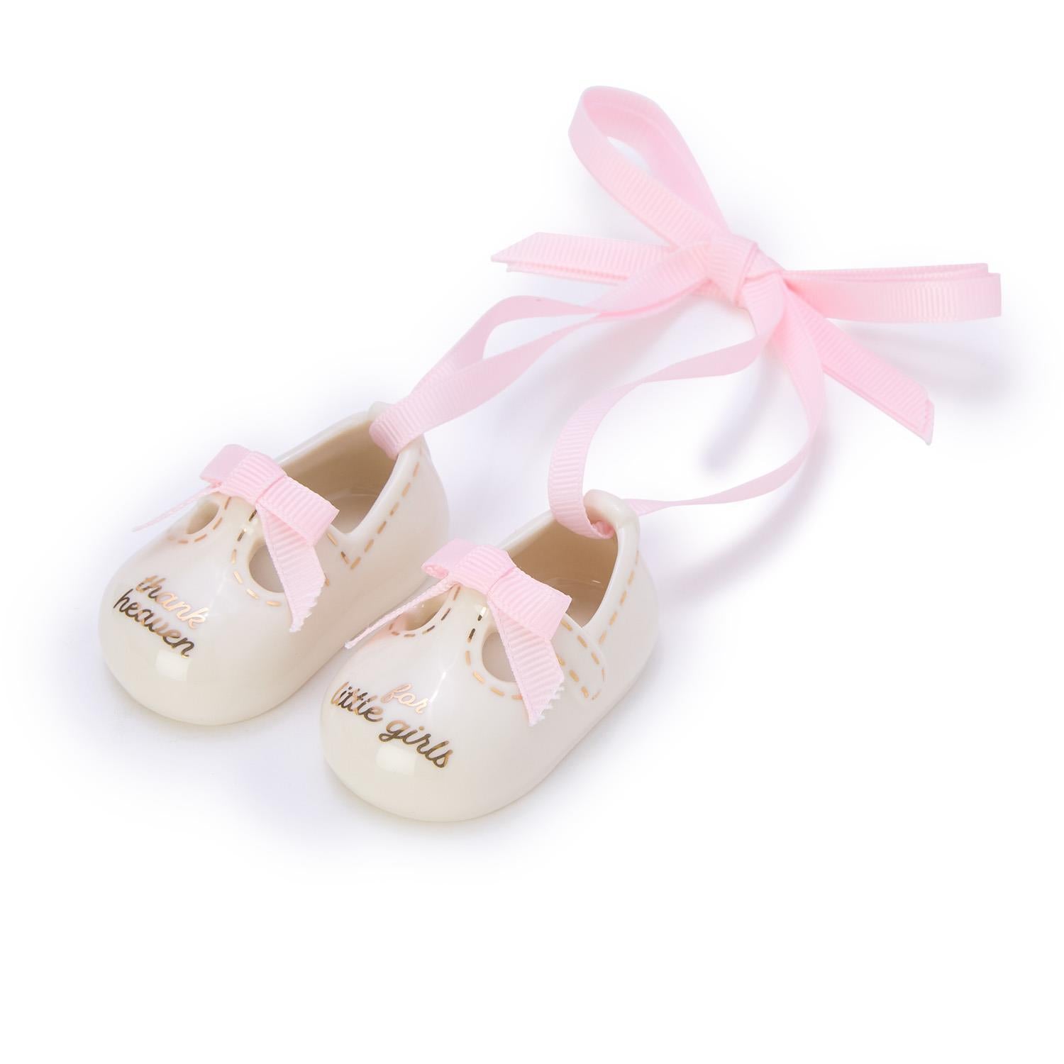 Thank Heaven Pair of Baby Shoes Keepsake Ornament in Gift Box-Girl