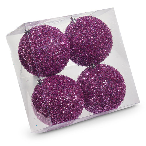 PURPLE GLITTER ORNAMENTS - Sold Individually