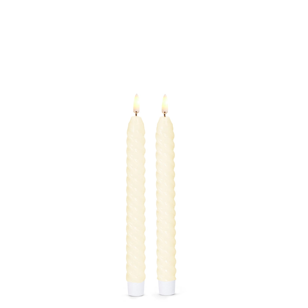 8.5" Ivory Twist Taper Candles