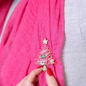 Magnetic Brooches - Pink Christmas Tree