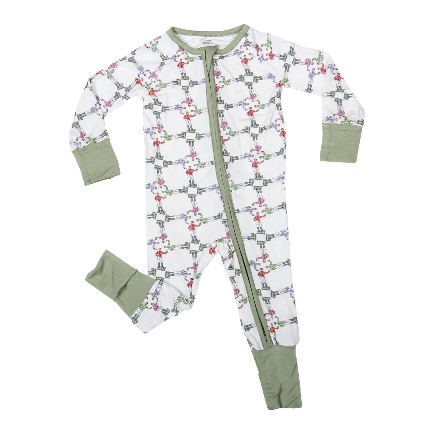 Standing Jockey Pattern Derby Unisex Infant Pajamas