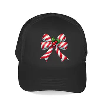 Candy Cane Bow Trucker Hat