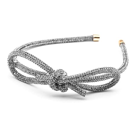 Elle Sparkle Bow Headband- Silver