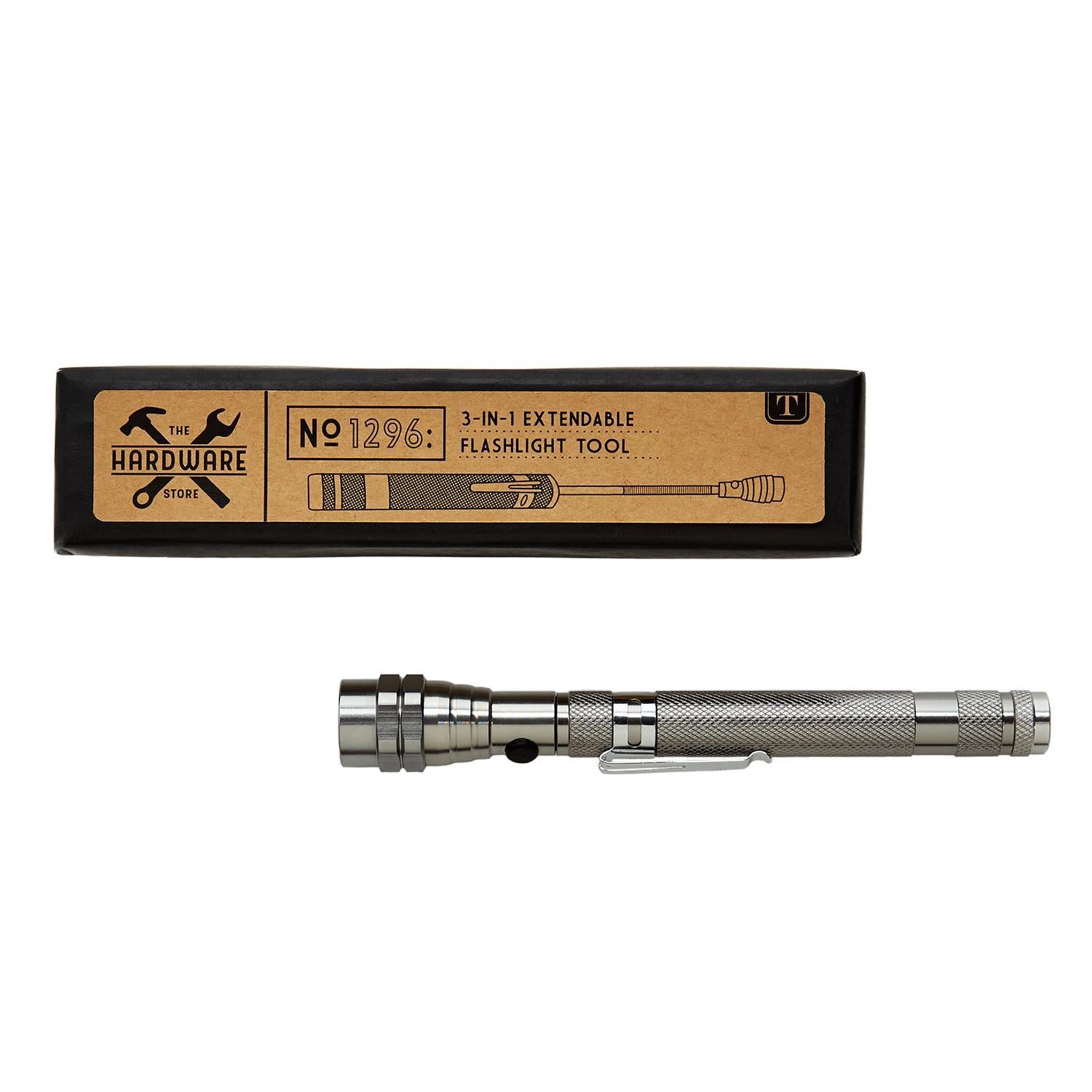 The Hardware Store 3-in-1 Extendable Bendable LED Flashlight Magnetic Pick-Up Tool in Gift Box