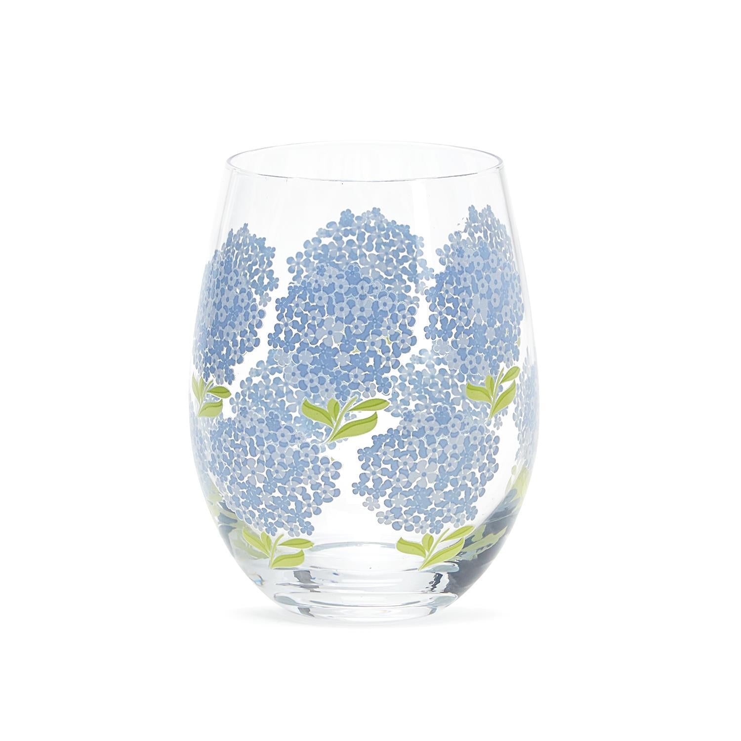 Hydrangea Stemless Wine Glass