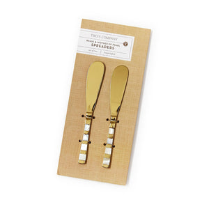 Set of 2 Mother of Pearl Spreader on Gift Card