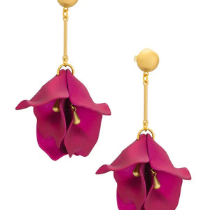 Metallic Resin Petal Drop Earring