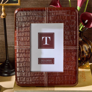 Genuine Leather Reptile Pattern Photo Frame