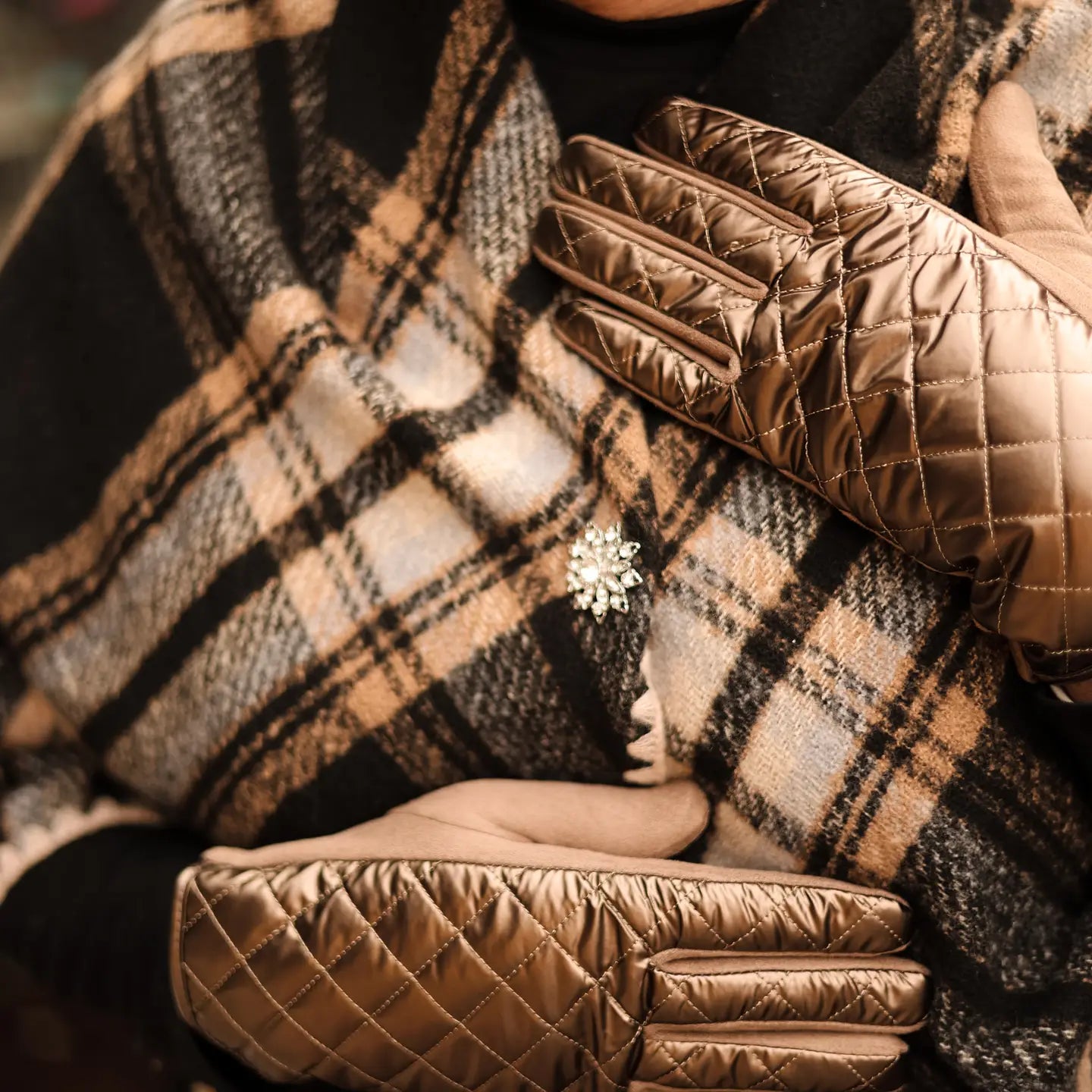 Monica Glove - Metallic Brown