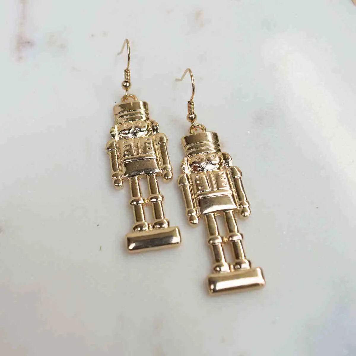 Nutcracker Earrings - Gold
