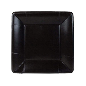 Grosgrain Square Paper Salad & Dessert Plates in Black