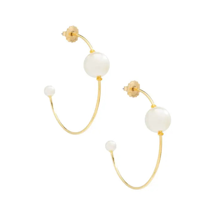 Double Pearl Hoop Earring