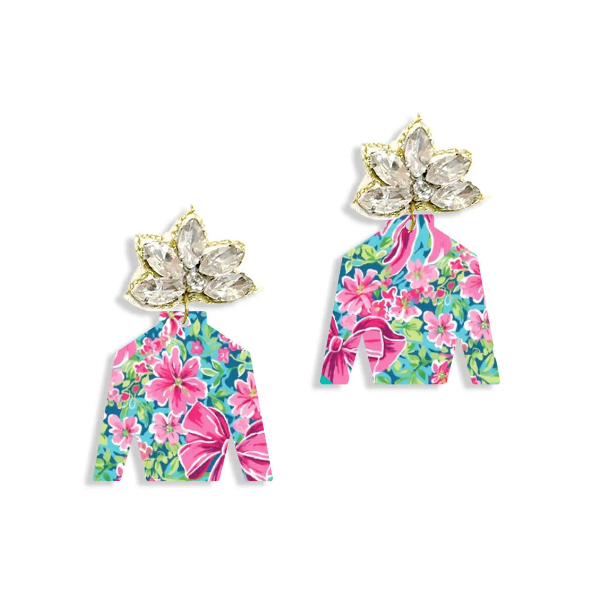 Preppy Floral Jockey Earrings