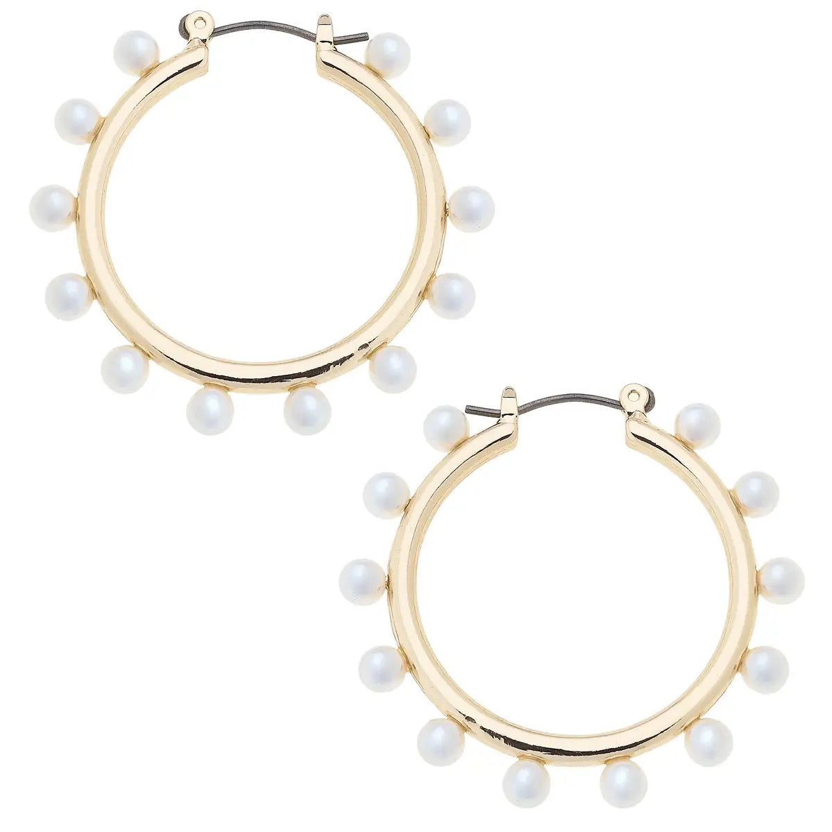 Winslie Pearl Studded Hoop Earrings