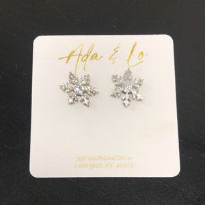 Glittery Snowflake Studs