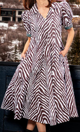 Montauk Chocolate Ivory Tiger Dress