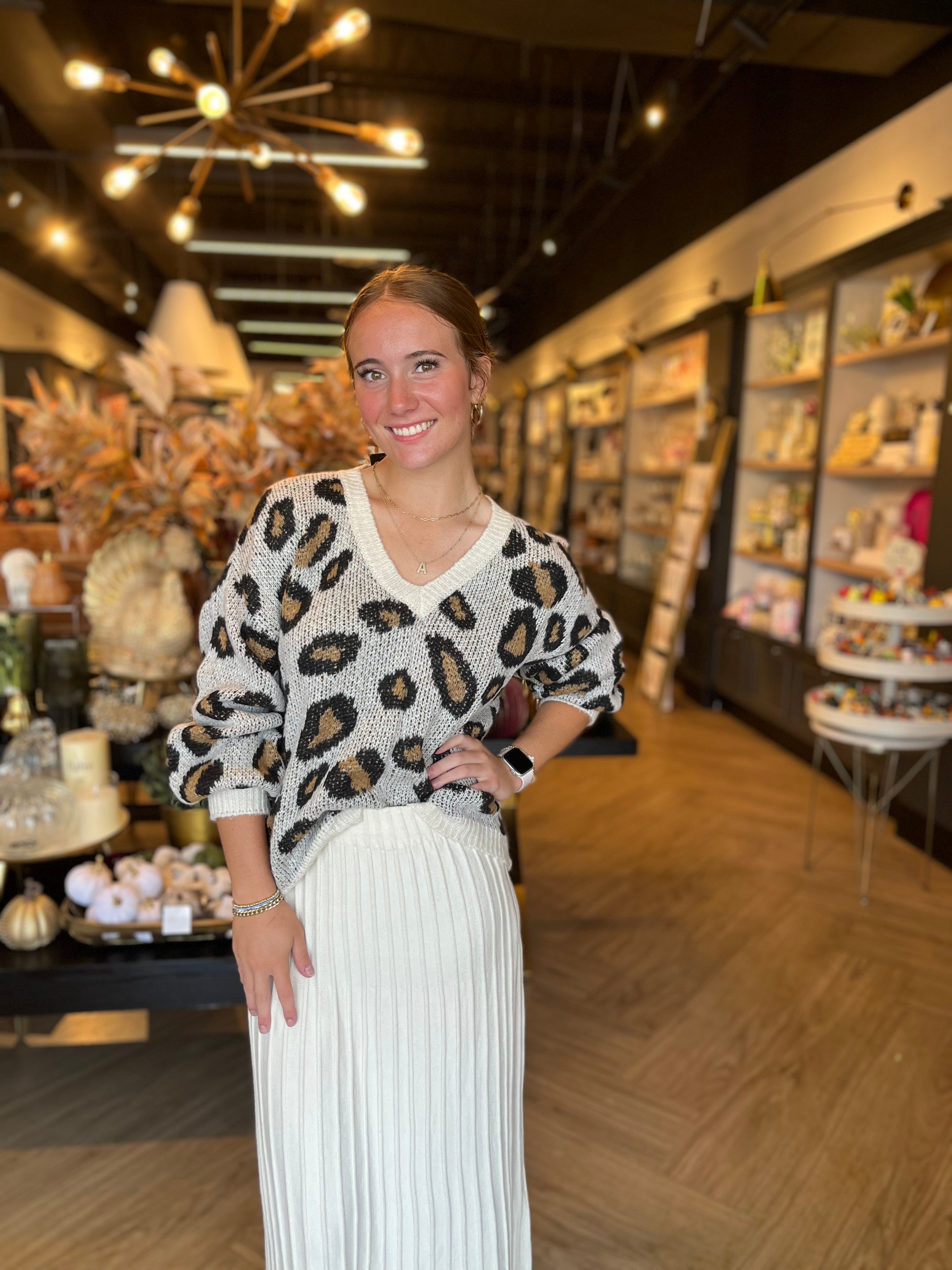 Panther Beige and Brown Sweater