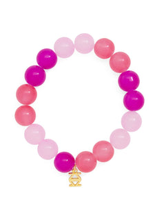 Multicolor Glass Bead Bracelet: PINK