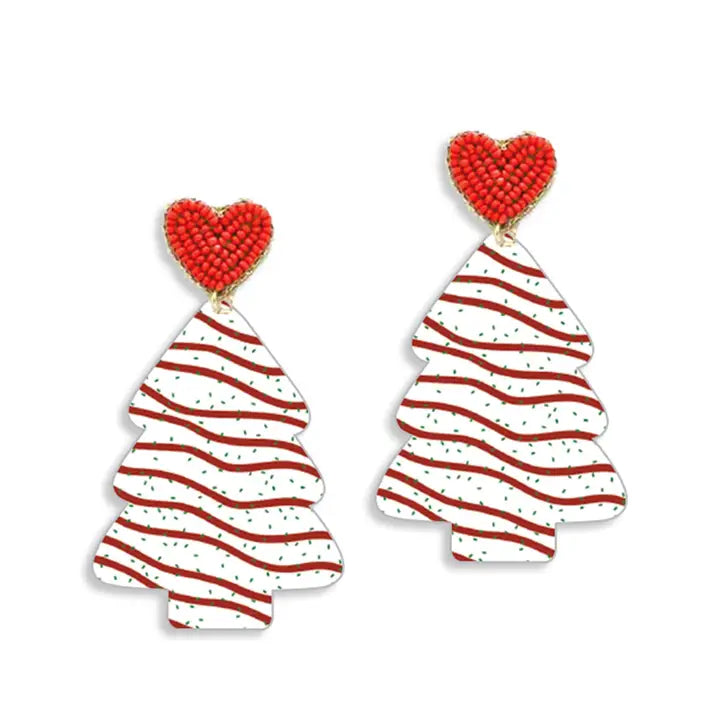 Christmas Calories Don't Count Cake Earrings