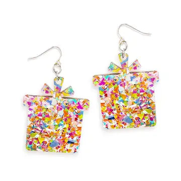 Multi Glitter Present Earrings