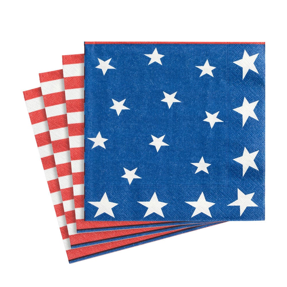 Stars and Stripes Paper Luncheon Napkins - 20 Per Package