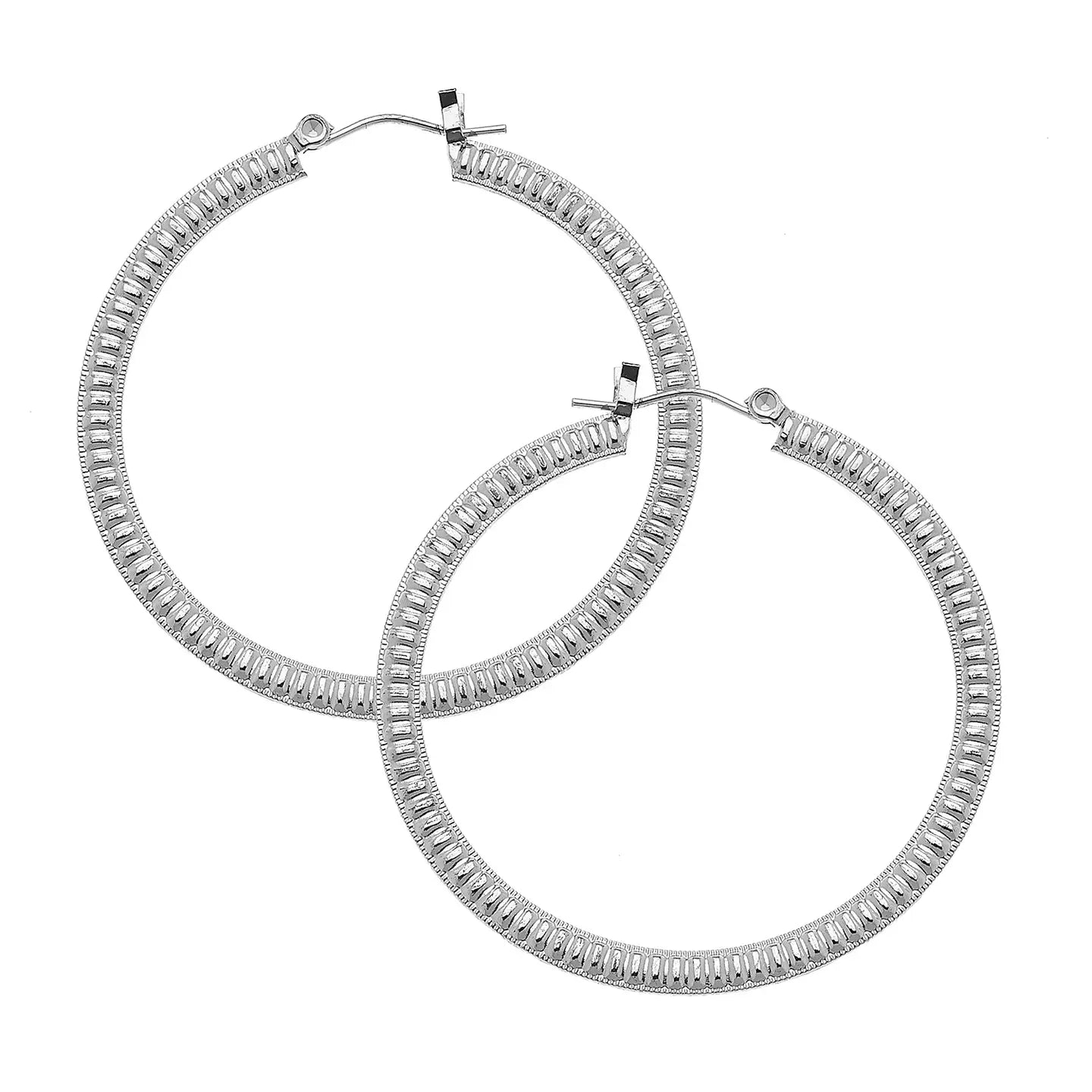 White Gold Hoop Earrings