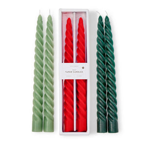 Set of 2 Twist Taper Candles in Gift Box