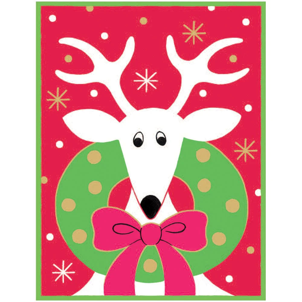 Deer with Wreath Classic Boxed Christmas Cards - includes 15 cards & envelopes
