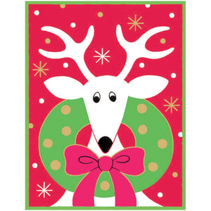 Deer with Wreath Classic Boxed Christmas Cards - includes 15 cards & envelopes