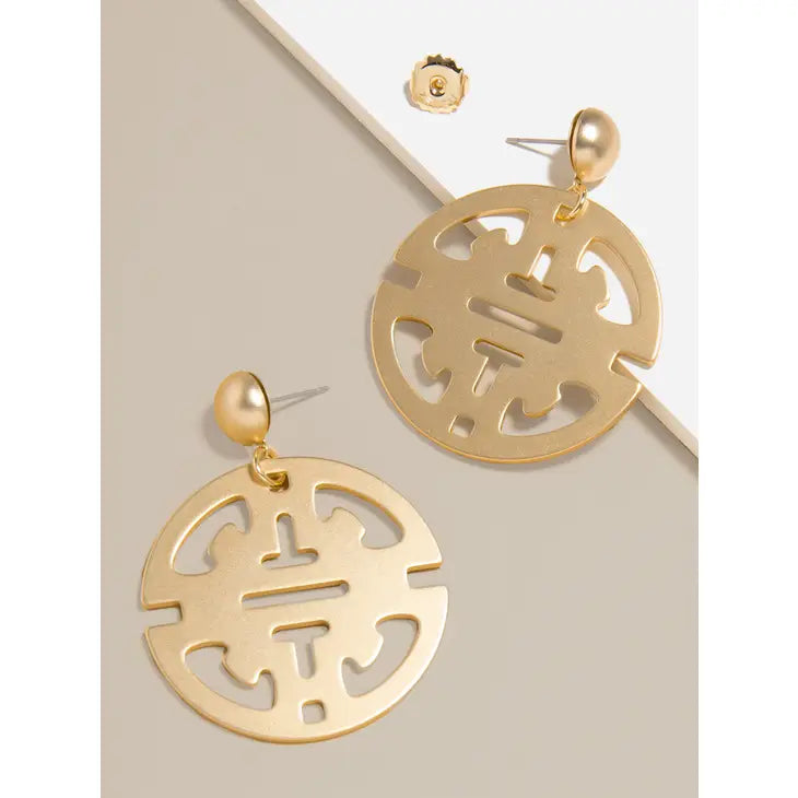 Traveling Pendant Drop Earring-Matte Gold