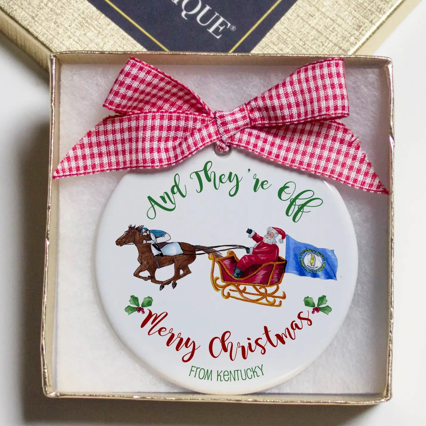 Kentucky and They're Off Ornament