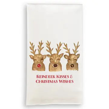 Reindeer Kisses Tea Towel