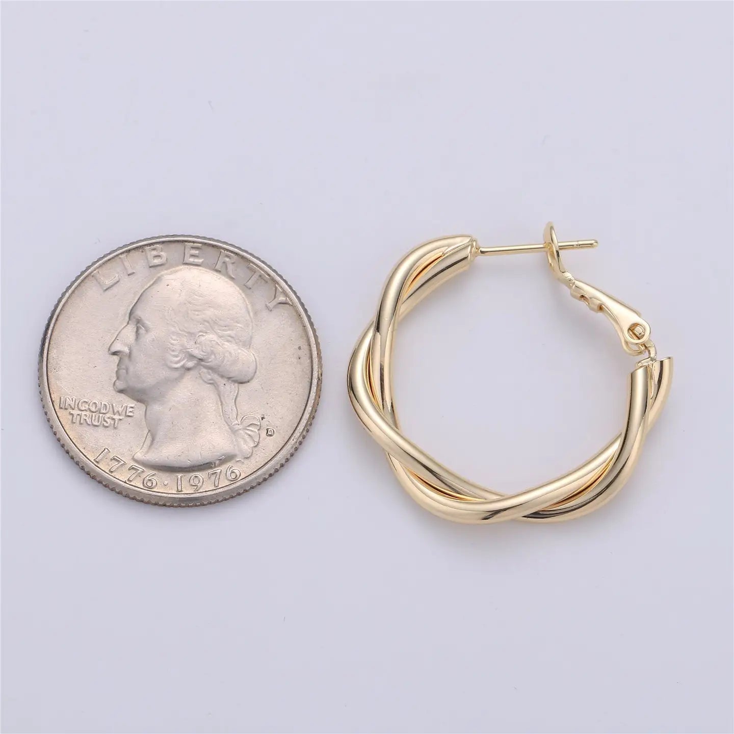 Dainty Gold Twisted Hoop Earring