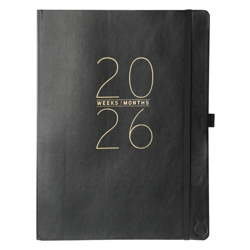 Apollo Collection Black 8 x 10 18-Month Vegan Leather Planner